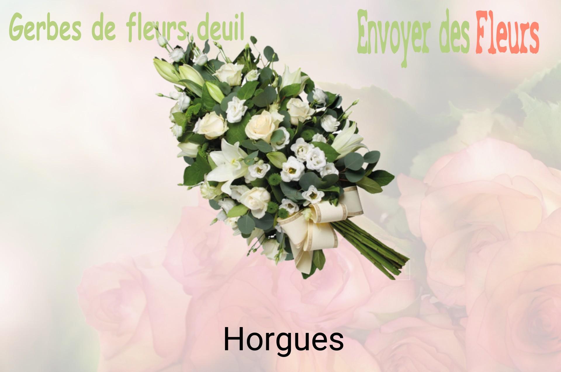 Gerbe de fleurs de deuil livrée à Horgues